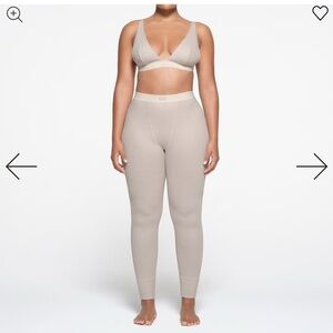SKIMS Cream Ribbed Leggings